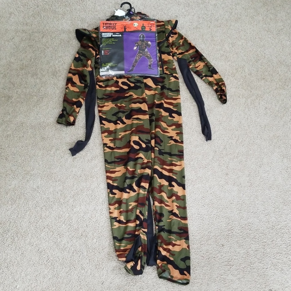 Boys Desert Camo Ninja Halloween Costume XL
